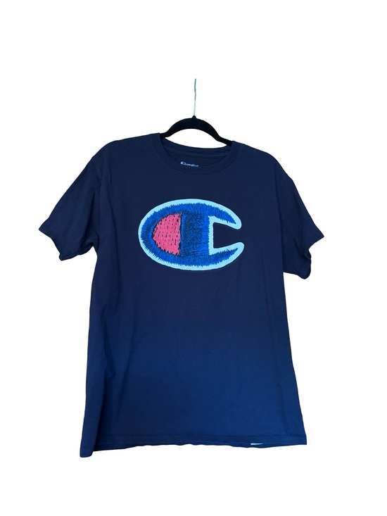 Champion Other - Champion Logo T-Shirt Men's Medium Navy Crewneck